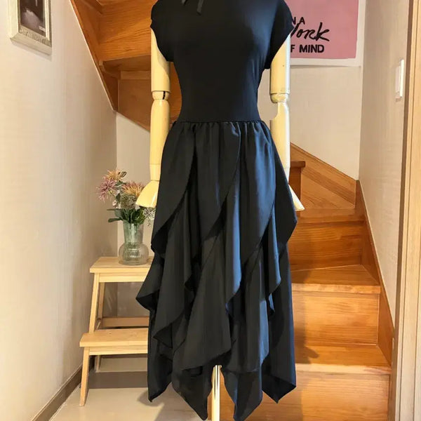 [BUNJANG] Black Long Dress with Good Stretch / 블랙 롱 원피스. 텐션굿