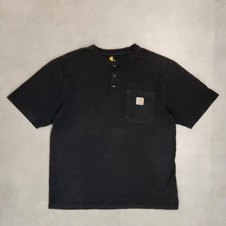 [BUNJANG] Carhartt K84 Henley Neck Pocket Jersey T-Shirt Black / (새상품대비 60%) 칼하트 cathartic K84 헨리넥 포켓 져지 반팔티 셔츠