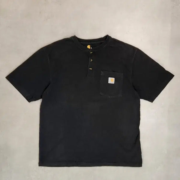 [BUNJANG] Carhartt K84 Henley Neck Pocket Jersey T-Shirt Black / (새상품대비 60%) 칼하트 cathartic K84 헨리넥 포켓 져지 반팔티 셔츠
