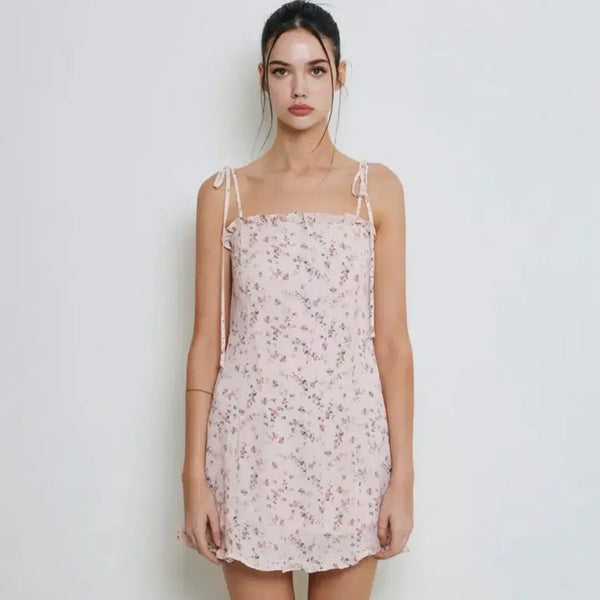 [BUNJANG] Not Your Rose Flower Mini Dress / 낫유어로즈 플라워 미니 원피스