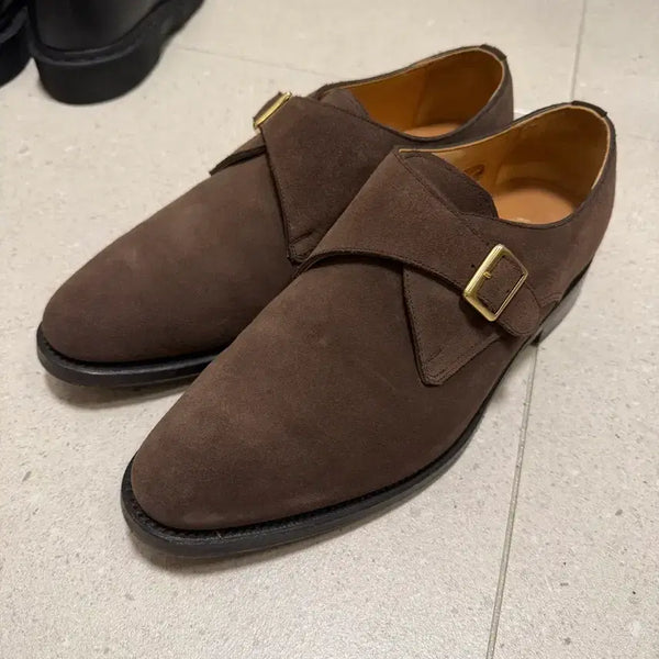 [BUNJANG] Heritage Regal Monaco Double Monk Strap Suede Shoes - Size 255 / 헤리티지리갈 모나코 255