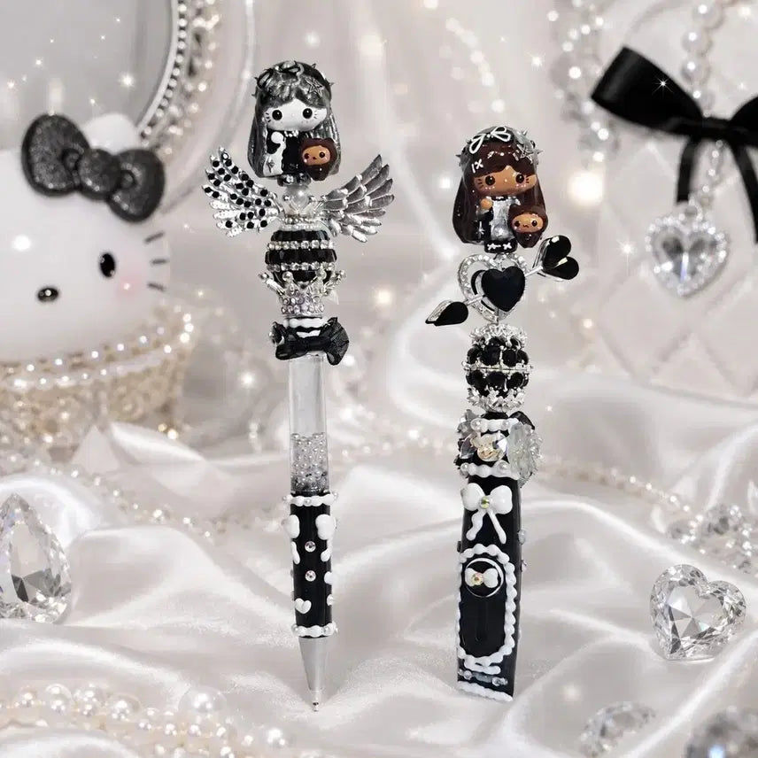 [BUNJANG] Sanrio Hello Kitty Resin Figure Ballpoint Pen & Box Cutter Set / 레진피규어 키티피규어 볼꾸 볼펜 택배칼