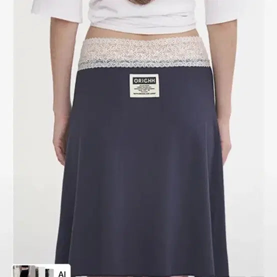 [BUNJANG] Orai Midi Skirt Navy / 오라이 미디스커트 네이비