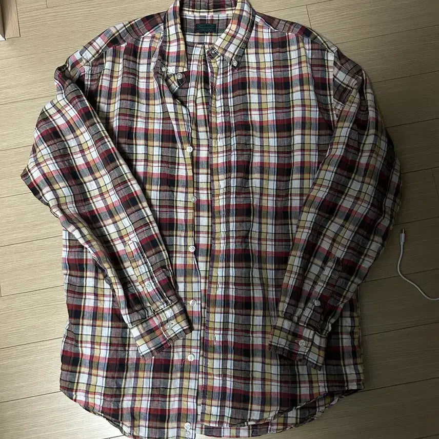 [BUNJANG] Warehouse Madras Linen Check Shirt - Large / 웨어하우스 마드라스 셔츠 린넨 체크셔츠 라지 판매