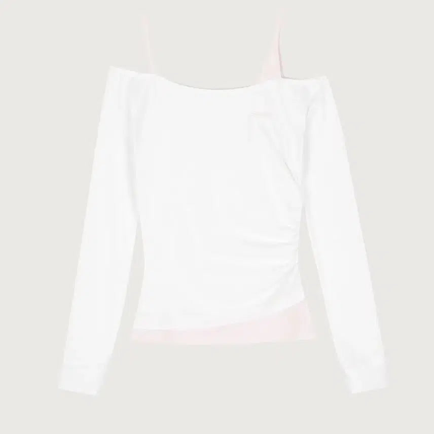 [BUNJANG] Klitsier White Letter Layered Top / 클리시어 화이트 레터 레이어드 탑