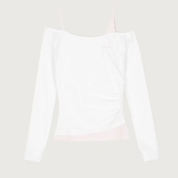 [BUNJANG] Klitsier White Letter Layered Top / 클리시어 화이트 레터 레이어드 탑