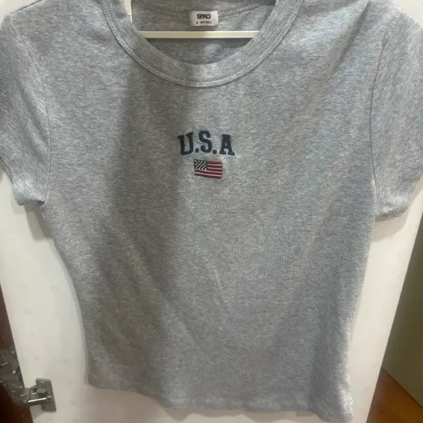 [BUNJANG] SPAO USA Short-Sleeve T-Shirt Grey / SPAO USA 반팔티 그레이
