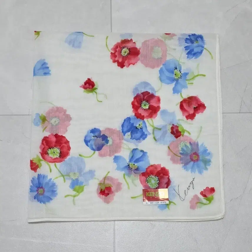 [BUNJANG] Kenzo Floral Pattern Handkerchief / 겐조 꽃무늬 손수건