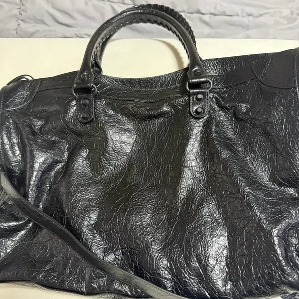 [BUNJANG] Balenciaga Le City Large Black Leather Tote Bag / 르시티 라지