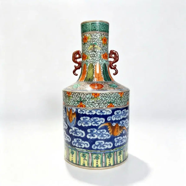 [BUNJANG] Blue and White Five-Color Sheep Motif Vase / 청화 오채 양이병