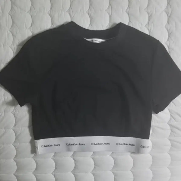 [BUNJANG] Calvin Klein Cropped T-Shirt / (정품) 캘빈클라인 크롭탑 반팔 티셔츠