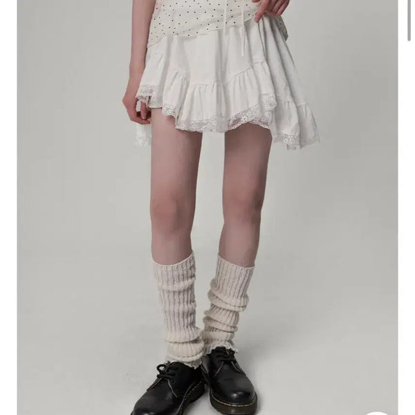 [BUNJANG] Nuamute White Asymmetrical Mini Skirt / 누아뮤트 화이트 언발 미니 스커트