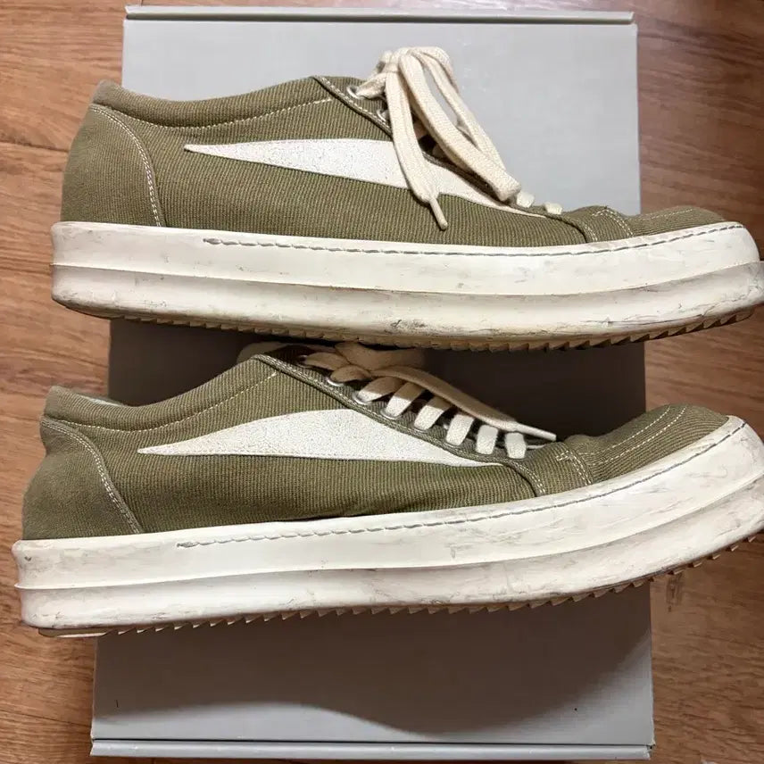 [BUNJANG] Rick Owens x Vans Olive Canvas Sneakers / [43] 릭오웬스 반스 올리브 캔버스 팝니다