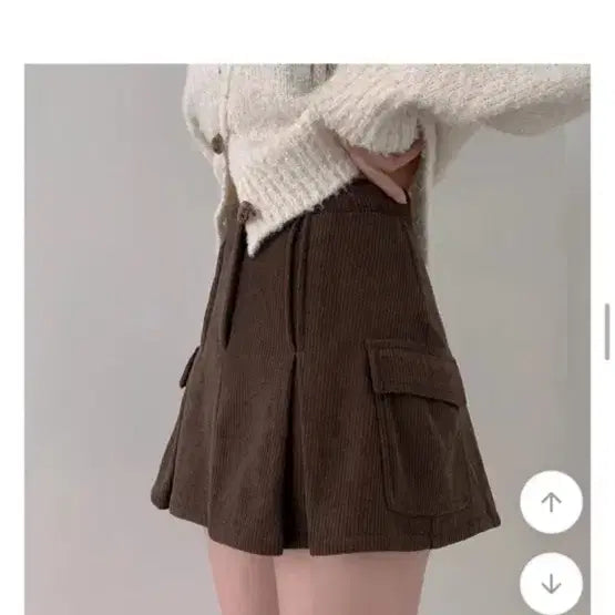 [BUNJANG] Ablley Corduroy Short Skirt Brown / 에이블리 코듀로이 스커트 s 숏 브라운