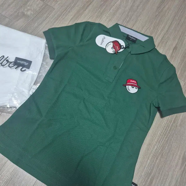 [BUNJANG] Malbon Golf Women's T-Shirt Green Short Sleeve / 새상품)말본여성티셔츠말본골프티 말본반팔