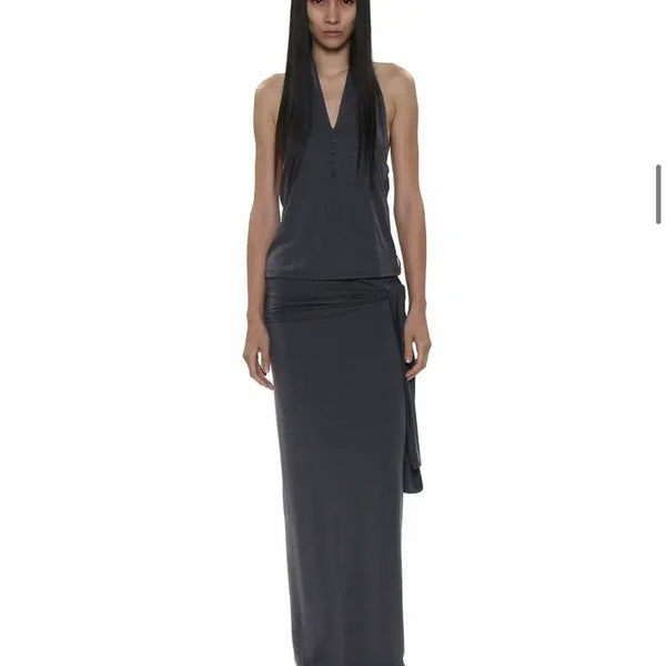 [BUNJANG] Partimento Woman Jersey Maxi Skirt - Charcoal / 파르티멘토우먼 져지맥시스커트 - 차콜