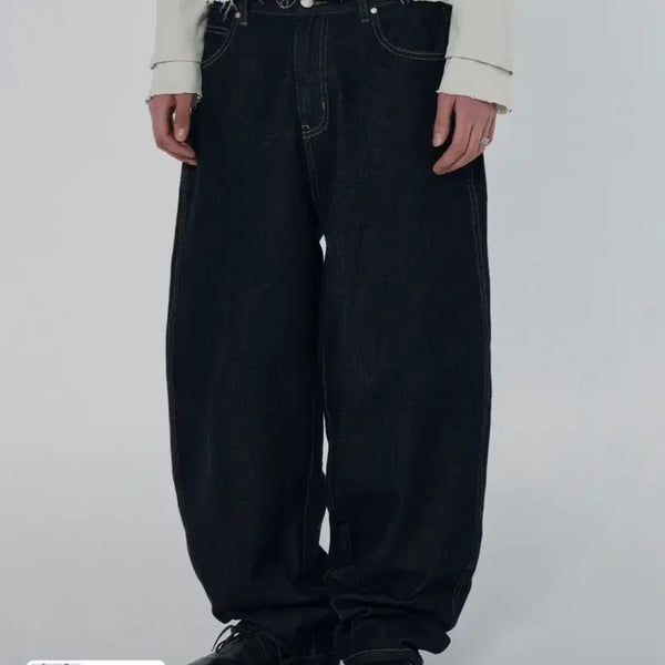 [BUNJANG] Suede Wide Denim Pants / 스웨이드 와이드 데님 팬츠