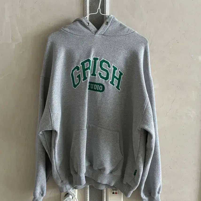 [BUNJANG] Grish Signature Logo Hoodie Gray / grish 그리쉬 시그니쳐 로고 후드 그레이