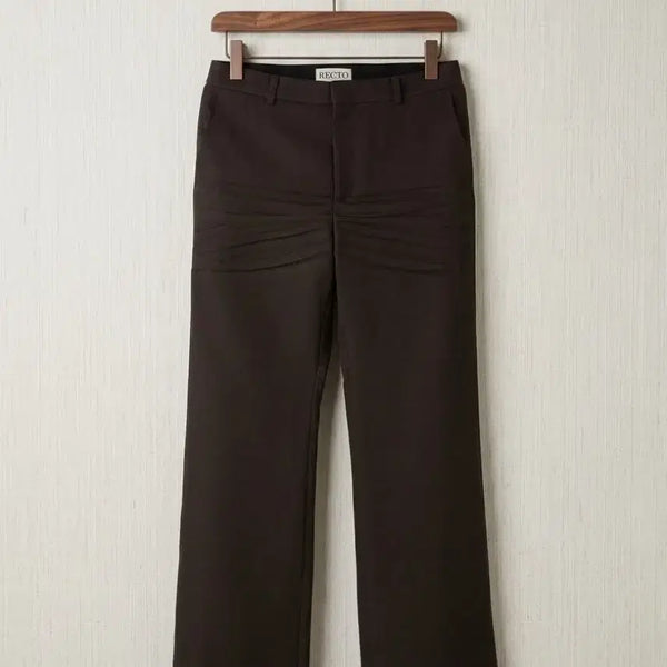 [BUNJANG] RECTO 25FW Crease Detail Flare Pants Vintage Brown / 25FW 렉토 크리즈 디테일 플레어 팬츠 빈티지 브라운