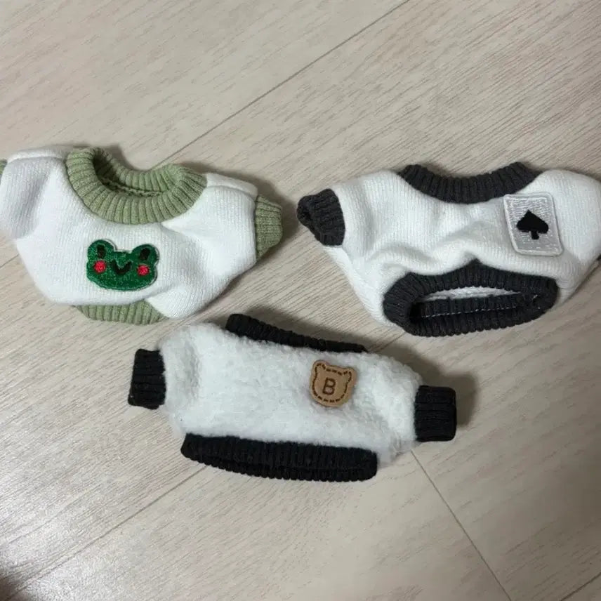[BUNJANG] 10cm Doll Clothes Bundle Set (Frog, Spade, Bear Wappens) / 10cm 솜인형 옷 3개 일괄! 10깅 옷