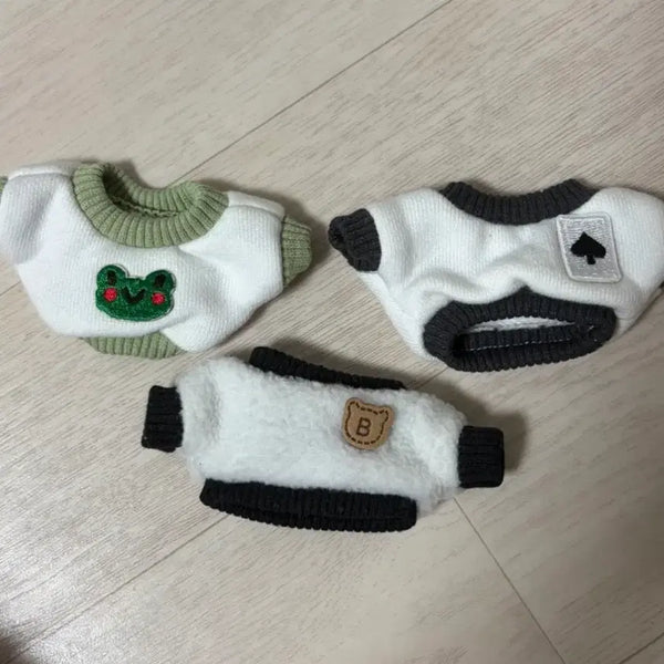 [BUNJANG] 10cm Doll Clothes Bundle Set (Frog, Spade, Bear Wappens) / 10cm 솜인형 옷 3개 일괄! 10깅 옷
