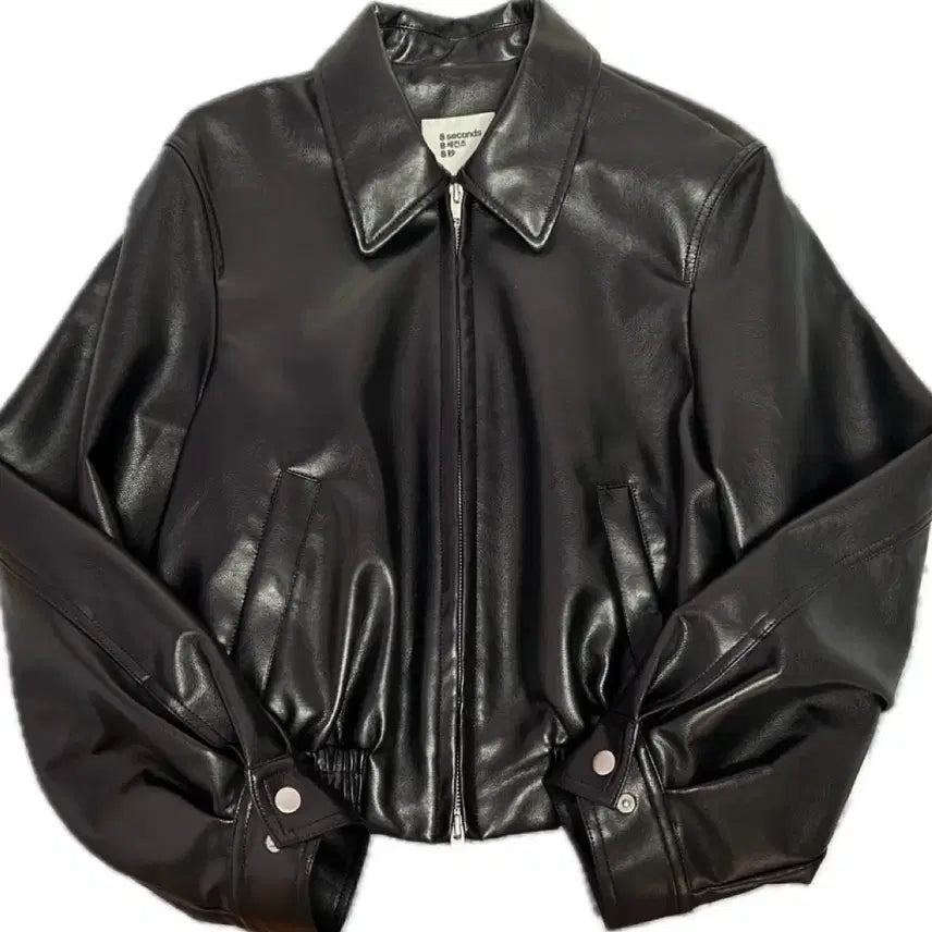 [BUNJANG] 8seconds Leather Jacket Black / 에잇세컨즈 레더 가죽 자켓 블랙