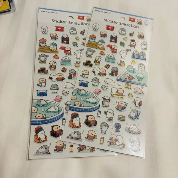 [BUNJANG] Animal Hot Springs Sticker / 동물온천스티커