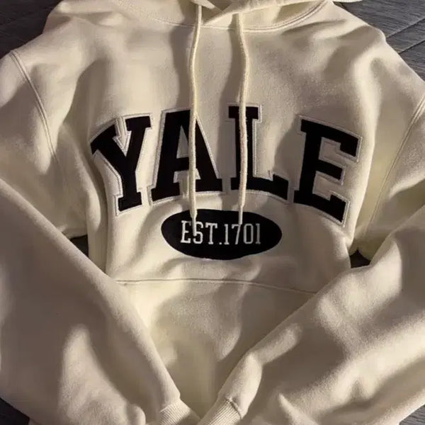 [BUNJANG] Yale White Hoodie / 예일 화이트 후드티