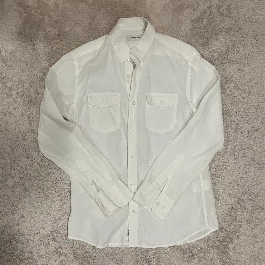 [BUNJANG] Beanpole Pure Linen White Shirt 95 / 빈폴 퓨어린넨 화이트 셔츠 95