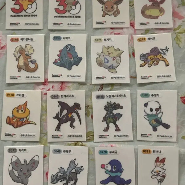 [BUNJANG] Pokemon Sticker Set (30th Anniversary Edition) / 포켓몬스터 띠부씰 시즌5 16장 일괄