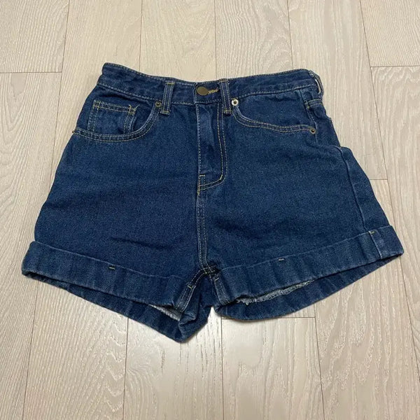 [BUNJANG] Shopper Land Rolled-Up Denim Shorts Dark Wash / Shopper Land 쇼퍼랜드 청바지 진청 롤업 데님 반바지