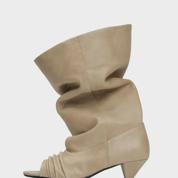 [BUNJANG] Iknik 101 Slouch Open Toe Boots Ivory / 이크닉 101 슬라우치 오픈토 부츠 아이보리 240