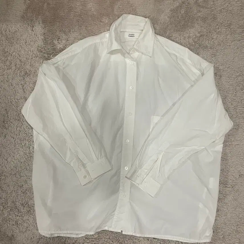 [BUNJANG] Studio Tomboy Oversized White Shirt Big Size / 스튜디오 톰보이 오버핏 화이트 셔츠 빅사이즈