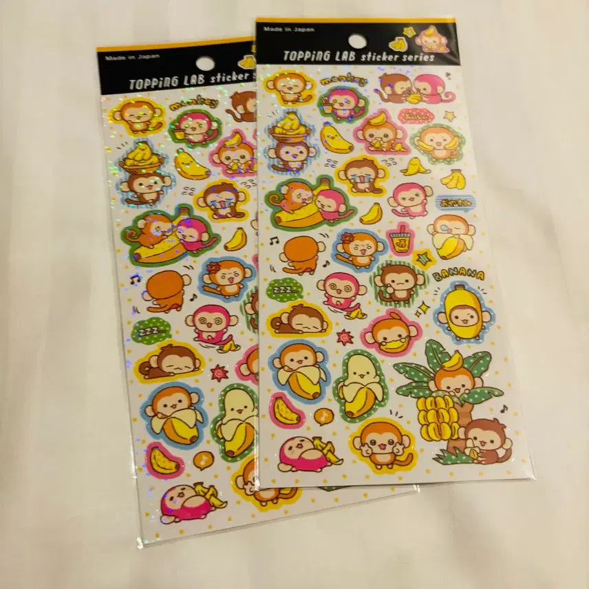 [BUNJANG] Topping Lab Monkey Banana Sticker Set / 토핑랩 원숭이 바나나스티커 원숭이바나나 가이아