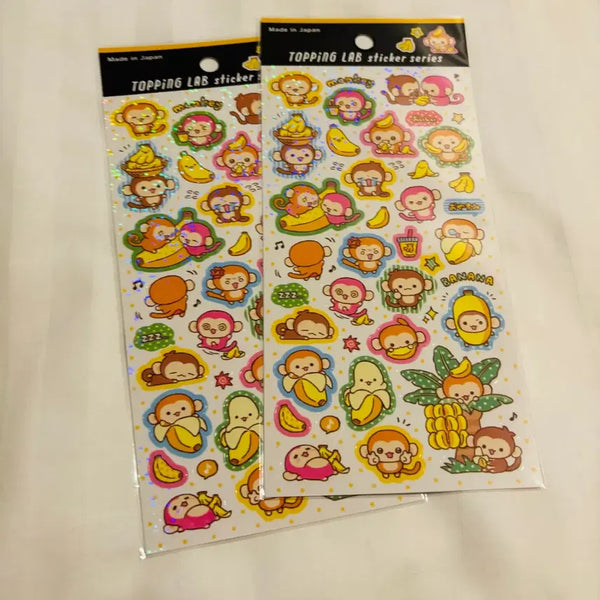 [BUNJANG] Topping Lab Monkey Banana Sticker Set / 토핑랩 원숭이 바나나스티커 원숭이바나나 가이아