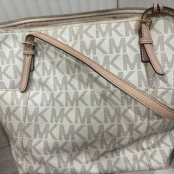 [BUNJANG] Michael Kors Tote Bag White/Beige / 마이클코어스 토트백 화이트/베이지