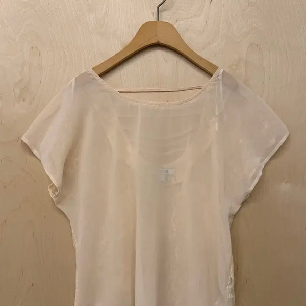 [BUNJANG] Forever21 Ivory Lace Backstrap Blouse / [빈티지] Forever21 아이보리 레이스 시스루 백스트랩 블라우스