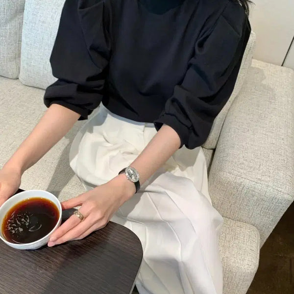 [BUNJANG] Bycini Round Shirring T-Shirt / 바이씨니 제작 라운드셔링티