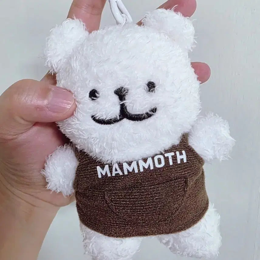 [BUNJANG] Mammoth Coffee x Maltese Dog Plush Keychain / 매머드커피 콜라보 몰티즈 인형 키링