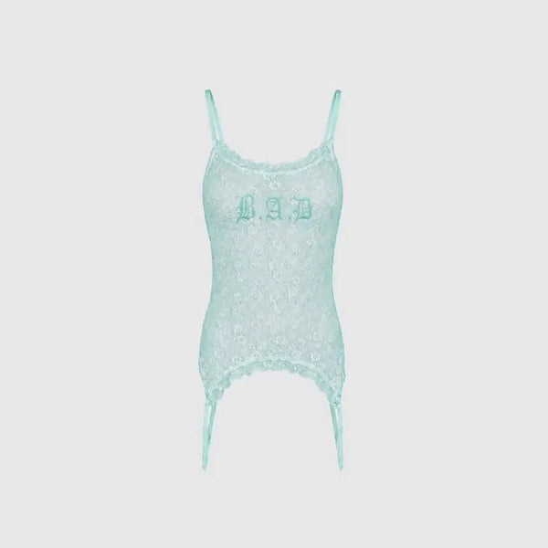 [BUNJANG] Bad Blood Garter Lace Camisole Tank / 배드블러드 가터 레이스 캐미 탱크