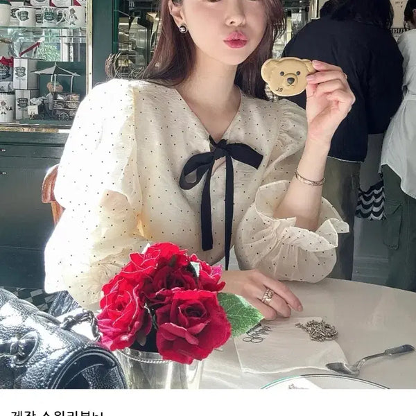 [BUNJANG] Bysini Sweet Ribbon Blouse / 바이씨니 제작 스윗리본bl