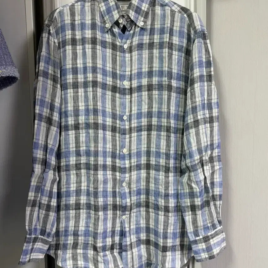 [BUNJANG] Brunello Cucinelli Linen Check Shirt / 브루넬로쿠치넬리 린넨 셔츠
