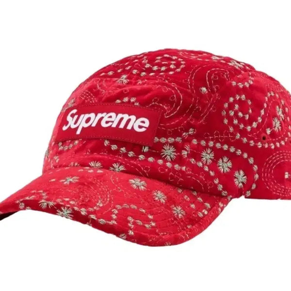 [BUNJANG] Supreme Velvet Paisley Camp Cap Red (23FW) / [새상품] 슈프림 벨벳 페이즐리 캠프캡 레드 (23FW)