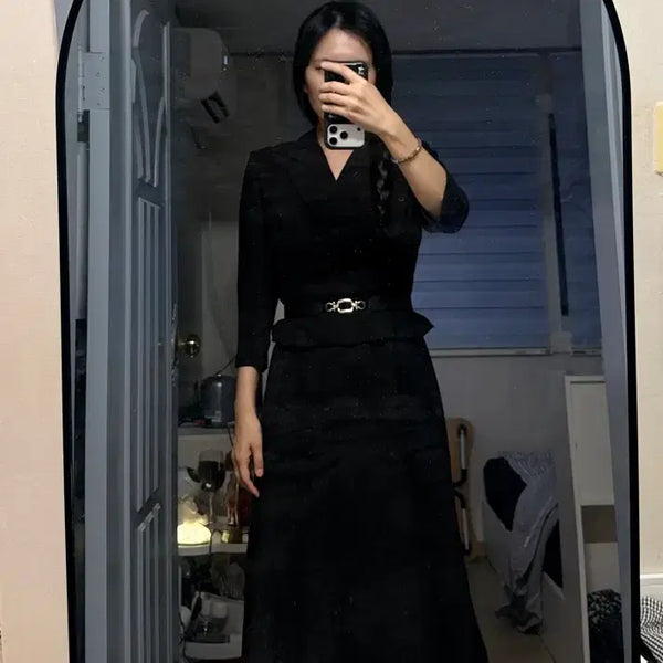 [BUNJANG] JIGOTT Black Long Dress / 지고트 블랙 롱원피스 하객룩으로 딱!!