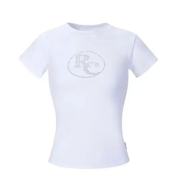 [BUNJANG] Lockake Circle Slim Fit Short Sleeve T-Shirt White / 락케이크 서클 슬림핏 반팔티 화이트 rc큐빅(단종템)(8월까지만 판매