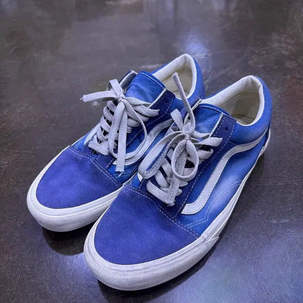 [BUNJANG] Vans Old Skool Wave Washed Suede Blue Sneakers / 반스 올드스쿨 웨이브 워시드 스웨이드 블루 스니커즈 270