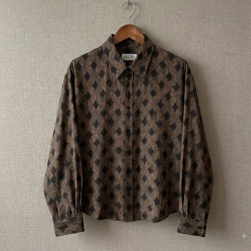 [BUNJANG] Recto 25SS 80s French Printing Daddy Shirt Black / 렉토 25SS 80s 프렌치 프린팅 대디 셔츠 블랙