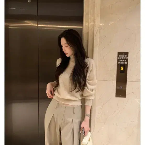 [BUNJANG] Aubezest Cashmere Fringe Turtleneck / 오브제트스 케시미어 프린지 터틀넥