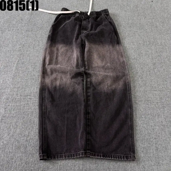 [BUNJANG] Vintage Washed Wide Denim Pants - Size S / 빈티지 밴딩 와이드 데님팬츠 청바지 S