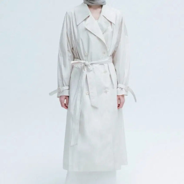 [BUNJANG] LFM Double Breasted Trench Coat Ivory / lfm Double Breasted Trench Coat Ivory